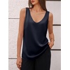 image:imageCicy Bell Womens Silk Satin Tank Tops V Neck Dressy Casual Camisole BlousesNavy