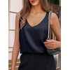image:imageCicy Bell Womens Silk Satin Tank Tops V Neck Dressy Casual Camisole BlousesNavy