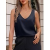 image:imageCicy Bell Womens Silk Satin Tank Tops V Neck Dressy Casual Camisole BlousesNavy