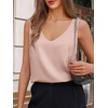 image:imageCicy Bell Womens Silk Satin Tank Tops V Neck Dressy Casual Camisole BlousesPink