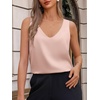 image:imageCicy Bell Womens Silk Satin Tank Tops V Neck Dressy Casual Camisole BlousesPink