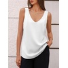 image:imageCicy Bell Womens Silk Satin Tank Tops V Neck Dressy Casual Camisole BlousesPure White