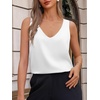 image:imageCicy Bell Womens Silk Satin Tank Tops V Neck Dressy Casual Camisole BlousesPure White