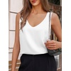image:imageCicy Bell Womens Silk Satin Tank Tops V Neck Dressy Casual Camisole BlousesPure White