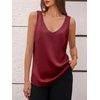 image:imageCicy Bell Womens Silk Satin Tank Tops V Neck Dressy Casual Camisole BlousesRed