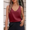 image:imageCicy Bell Womens Silk Satin Tank Tops V Neck Dressy Casual Camisole BlousesRed