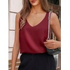 image:imageCicy Bell Womens Silk Satin Tank Tops V Neck Dressy Casual Camisole BlousesRed