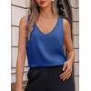 image:imageCicy Bell Womens Silk Satin Tank Tops V Neck Dressy Casual Camisole BlousesRoyal Blue