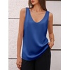 image:imageCicy Bell Womens Silk Satin Tank Tops V Neck Dressy Casual Camisole BlousesRoyal Blue