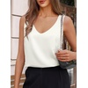 image:imageCicy Bell Womens Silk Satin Tank Tops V Neck Dressy Casual Camisole BlousesWhite
