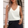 image:imageCicy Bell Womens Silk Satin Tank Tops V Neck Dressy Casual Camisole BlousesWhite