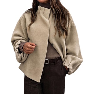 image:imageCicy Bell Womens Ruffle Mock Neck Sweaters Balloon Sleeve Knit CardigansLight Khaki