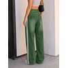 image:imageCicy Bell Womens Pull On Jeans Wide Leg Stretchy Side Striped Denim PantsArmy Green