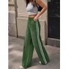 image:imageCicy Bell Womens Pull On Jeans Wide Leg Stretchy Side Striped Denim PantsArmy Green