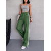 image:imageCicy Bell Womens Pull On Jeans Wide Leg Stretchy Side Striped Denim PantsArmy Green