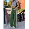 image:imageCicy Bell Womens Pull On Jeans Wide Leg Stretchy Side Striped Denim PantsArmy Green