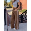 image:imageCicy Bell Womens Pull On Jeans Wide Leg Stretchy Side Striped Denim PantsBrown