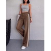 image:imageCicy Bell Womens Pull On Jeans Wide Leg Stretchy Side Striped Denim PantsBrown