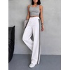 image:imageCicy Bell Womens Pull On Jeans Wide Leg Stretchy Side Striped Denim PantsWhite