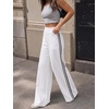 image:imageCicy Bell Womens Pull On Jeans Wide Leg Stretchy Side Striped Denim PantsWhite