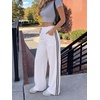 image:imageCicy Bell Womens Pull On Jeans Wide Leg Stretchy Side Striped Denim PantsWhite