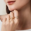 image:imageCicy Bell Cross Rings for Women 18K Gold Plated Stackable Adjustable RingsGold