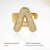 image:imageCicy Bell Initial Rings for Women 14k Gold Plated Cubic Zirconia Delicate Letter Chunky Statement Open Rings Gifts for HerAGold