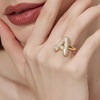 image:imageCicy Bell Initial Rings for Women 14k Gold Plated Cubic Zirconia Delicate Letter Chunky Statement Open Rings Gifts for HerAGold