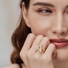 image:imageCicy Bell Initial Rings for Women 14k Gold Plated Cubic Zirconia Delicate Letter Chunky Statement Open Rings Gifts for HerAGold