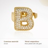image:imageCicy Bell Initial Rings for Women 14k Gold Plated Cubic Zirconia Delicate Letter Chunky Statement Open Rings Gifts for HerBGold