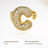 image:imageCicy Bell Initial Rings for Women 14k Gold Plated Cubic Zirconia Delicate Letter Chunky Statement Open Rings Gifts for HerCGold