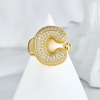 image:imageCicy Bell Initial Rings for Women 14k Gold Plated Cubic Zirconia Delicate Letter Chunky Statement Open Rings Gifts for HerCGold