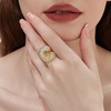 image:imageCicy Bell Initial Rings for Women 14k Gold Plated Cubic Zirconia Delicate Letter Chunky Statement Open Rings Gifts for HerCGold