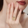 image:imageCicy Bell Initial Rings for Women 14k Gold Plated Cubic Zirconia Delicate Letter Chunky Statement Open Rings Gifts for HerDGold