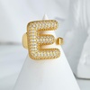 image:imageCicy Bell Initial Rings for Women 14k Gold Plated Cubic Zirconia Delicate Letter Chunky Statement Open Rings Gifts for HerEGold