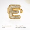 image:imageCicy Bell Initial Rings for Women 14k Gold Plated Cubic Zirconia Delicate Letter Chunky Statement Open Rings Gifts for HerEGold