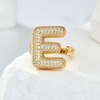 image:imageCicy Bell Initial Rings for Women 14k Gold Plated Cubic Zirconia Delicate Letter Chunky Statement Open Rings Gifts for HerEGold