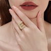image:imageCicy Bell Initial Rings for Women 14k Gold Plated Cubic Zirconia Delicate Letter Chunky Statement Open Rings Gifts for HerEGold
