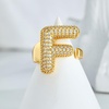 image:imageCicy Bell Initial Rings for Women 14k Gold Plated Cubic Zirconia Delicate Letter Chunky Statement Open Rings Gifts for HerFGold