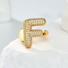 image:imageCicy Bell Initial Rings for Women 14k Gold Plated Cubic Zirconia Delicate Letter Chunky Statement Open Rings Gifts for HerFGold