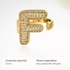 image:imageCicy Bell Initial Rings for Women 14k Gold Plated Cubic Zirconia Delicate Letter Chunky Statement Open Rings Gifts for HerFGold