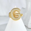 image:imageCicy Bell Initial Rings for Women 14k Gold Plated Cubic Zirconia Delicate Letter Chunky Statement Open Rings Gifts for HerGGold