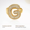 image:imageCicy Bell Initial Rings for Women 14k Gold Plated Cubic Zirconia Delicate Letter Chunky Statement Open Rings Gifts for HerGGold