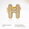 image:imageCicy Bell Initial Rings for Women 14k Gold Plated Cubic Zirconia Delicate Letter Chunky Statement Open Rings Gifts for HerHGold
