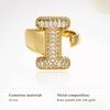 image:imageCicy Bell Initial Rings for Women 14k Gold Plated Cubic Zirconia Delicate Letter Chunky Statement Open Rings Gifts for HerIGold