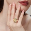 image:imageCicy Bell Initial Rings for Women 14k Gold Plated Cubic Zirconia Delicate Letter Chunky Statement Open Rings Gifts for HerIGold