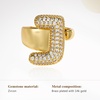 image:imageCicy Bell Initial Rings for Women 14k Gold Plated Cubic Zirconia Delicate Letter Chunky Statement Open Rings Gifts for HerJGold