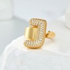 image:imageCicy Bell Initial Rings for Women 14k Gold Plated Cubic Zirconia Delicate Letter Chunky Statement Open Rings Gifts for HerJGold