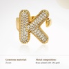 image:imageCicy Bell Initial Rings for Women 14k Gold Plated Cubic Zirconia Delicate Letter Chunky Statement Open Rings Gifts for HerKGold