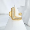 image:imageCicy Bell Initial Rings for Women 14k Gold Plated Cubic Zirconia Delicate Letter Chunky Statement Open Rings Gifts for HerLGold
